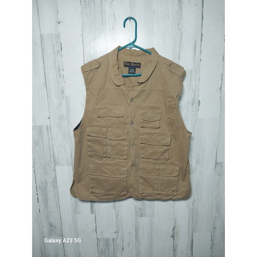Rio Bravo Men's Large Brown Canvas Cargo Vest